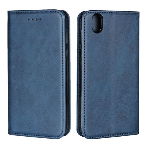 ANDROID ONE S3 ケース 手帳型 カバー ANDROID ONE S3 手帳型ケース ZOUZT 合成皮革 財布型 カード収納 マグネット ベルトなし スタンド 耐久性 5色 深い青