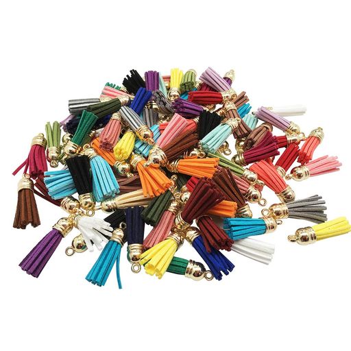 100pcs25色フリンジタッセルチャーム手芸パーツDIY材料約37mm