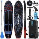 SEAPLUSサップインフレータブルスタンドアップパドルボードSUPボード超軽量海と湖のために釣りフルセット-パドル、ポンプ、安全リーシュ、バックパック、防水バッグ付き高い操縦性安定…
