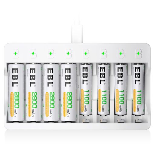 EBL ӽŴ糧å ®Ŵ+ñ3(2800MAH*4)+ñ4(1100MAH*4)ѥå LEDܽŴ ñ4 ...