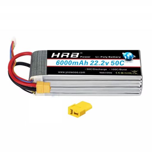 HRB 22.2V 6000MAH 50C XT60 6S プラグの固定的な翼の4軸のドローンの電池 (XT60DEANS T)