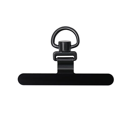 DFsuccesスマホストラップホルダー金属製タグパッチ極薄0.2mm浮きなし曲がれ設計全機種対応充電影響なし傷防止仕上げ落下防止10kgまでの荷重量携帯ストラップホルダー(ブラック)