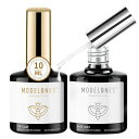 Modelonesジェルネイルトップコートベースコート10ml2本セットノンワイプ拭き取り不要大容量速乾ジェルネイル用UV/LED対応カラージェルネイル