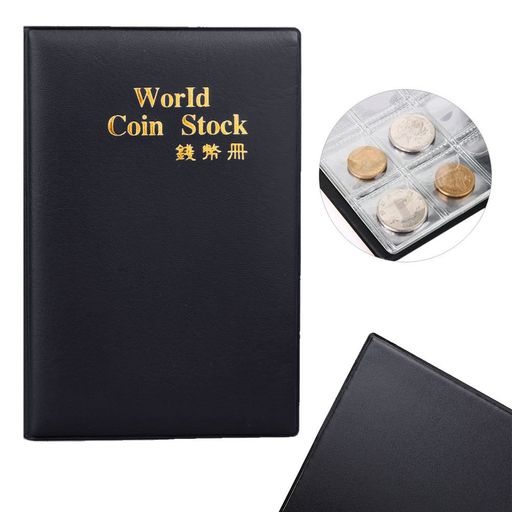 Mnixy【ノーブランド品】コイン収集保存用コレクションアルバム120ホルダーお金ポケットミニ(ブラック)