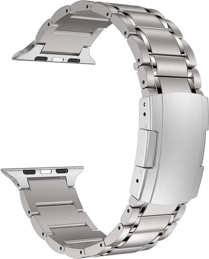 MAKTECH チタンバンド、べっ甲バックル付き 5 ピース リンク メタル ブレスレット、APPLE WATCH 9/ULTRA 2/SE/8/7/2023に対応 (41MM/40MM銀) MAKTECH チタンバンド、べっ甲バックル付き 5 ピース リンク メタル ブレスレット、APPLE WATCH 9/ULTRA 2/SE/8/7/2023に対応 (41MM/40MM銀)