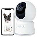 LAXIHUB360°屋内防犯カメラ、赤ちゃん/ペット/乳母用のP2T2K3MPWIFIホームカメラ、パン/チルト、モーション検出、自動追跡、双方向オーディオ、ナイトビジョン、ALEXAおよびGOOGLEアシスタント…(3)