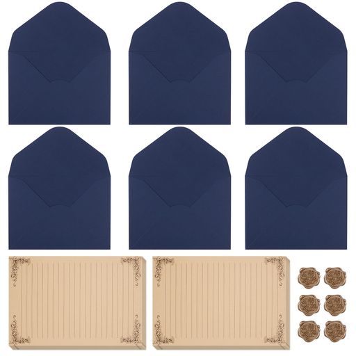 レターセットおしゃれ大人封筒6枚手紙10枚シール6枚便箋シンプル御洒落大容量挨拶状誕生日結婚式(ネイ..