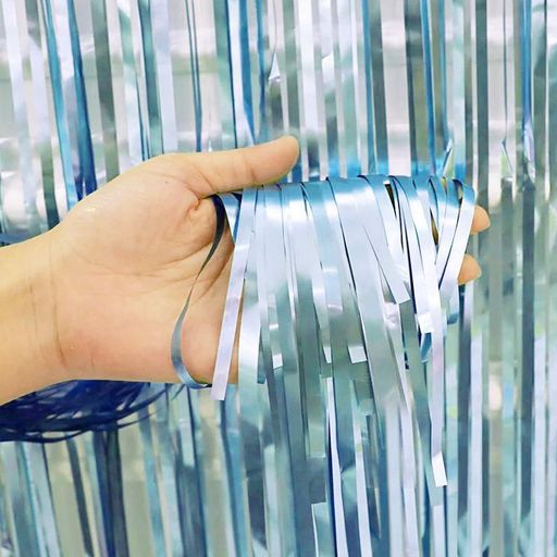 「2個セット」Augsionタッセルカーテンキラキラ背景華やかな金属感明るい光沢誕生日飾り付け100cm*200c..