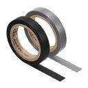 PATIKIL8Mラケット仕上げベルトグリップテープフィニッシングテープ2巻PVCラケットアクセサリー粘着性シールテニス用バドミントン用グレーブラック