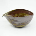 片口 ボール 中 備前風 抹茶碗 棕色/白色 180ML 烧制手附抹茶碗(1个) (E)