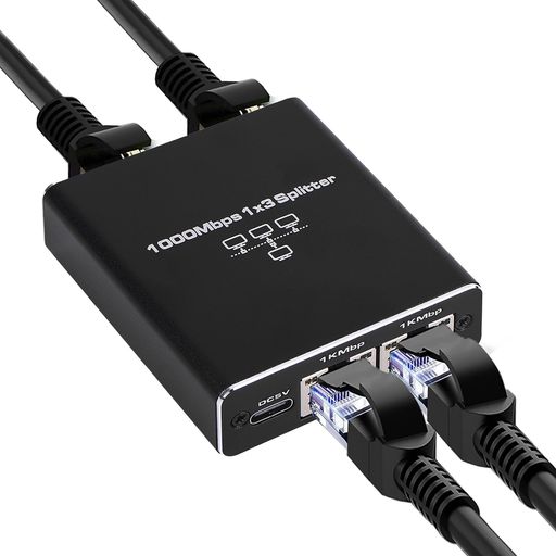 Anber-TechRJ45ネットワークスプリッター1x3アダプターRJ45分配器1入力3出力ギガビット高速1000MbpsCat5Cat5eCat6Cat7Cat8LAN分配器RJ45ネットワーク拡張