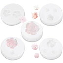 サムコスシリコンモールド花型5個セット立体花桜薔薇バラuvレジンエポキシ樹脂DIY手作りアロマストーン粘土樹脂シリコン型抜き型(Q)
