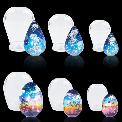 DIYBravo卵シリコンモールド水滴丸たまごソフトモールド手作りペンダント置き物装飾品球体レジン型クリ..