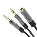 CUBILUX 3.5MMイヤホン2分配器、4極(TRRS)(CTIA)メス3極(TRS)オスイヤホン マイク変換アダプタ、ヘッドフォン端子分岐スプリッター、P...