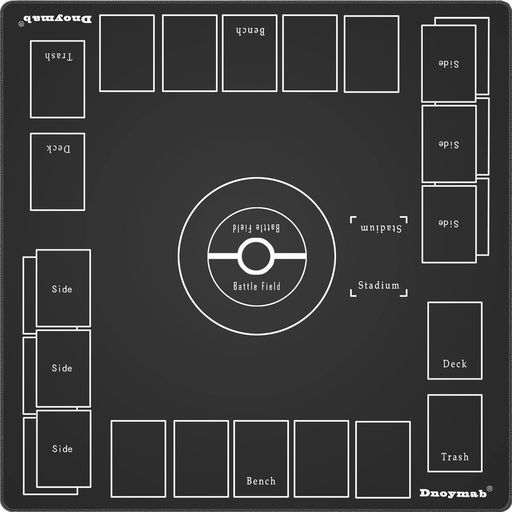 Dnoymabフルサイズプレイマットカードゲーム厚さ3mmラバープレイマット2人用滑り止め収納バッグき60x60..
