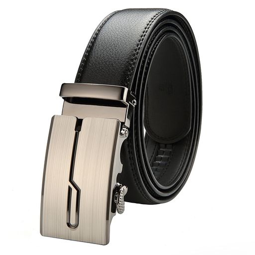 [FleurUneffe]メンズレディースベルトゴルフベルトおしゃれ黒帯黒ベルト120cm帯帯カット可能サイズ調整自由穴無しオートロックPUレザー革おしゃれカジュアル紳士ビジネス(B黒)(4)