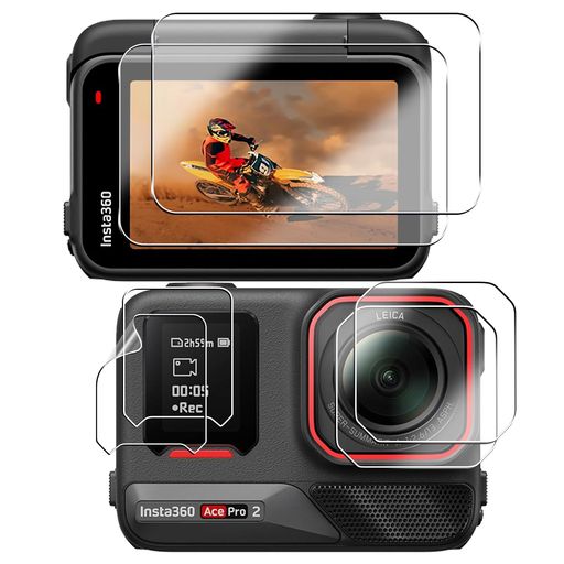 【6枚セット日本旭硝子製】用Insta360AcePro2保護フィルムフィルム用インスタ360acepro2カメラレンズ保護フィルム高透過率液晶保護フィルム硬度9H耐衝撃飛散防止超薄型ケースに干渉なし【正…