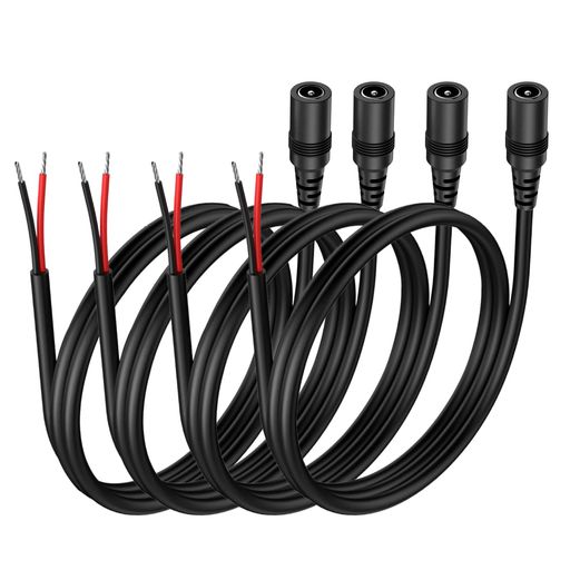 JLY20AWGメスDC電源ピグテールケーブル5.5mmx2.1mm12V5A全長100cmメスdc電源クイックコネクタDC電源コ..