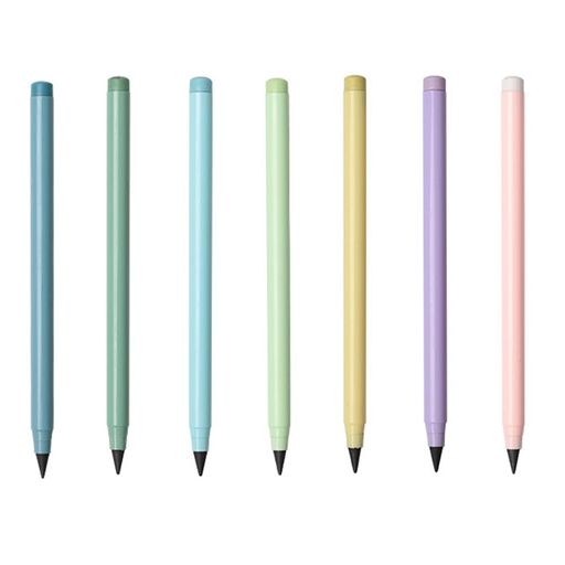 MYLCHBDJ鉛筆メタルペンシル永遠の鉛筆無限の鉛筆7本セットキャップ付き削らない安全無毒インクなしえんぴつ新型鉛筆環境に優しい折れない