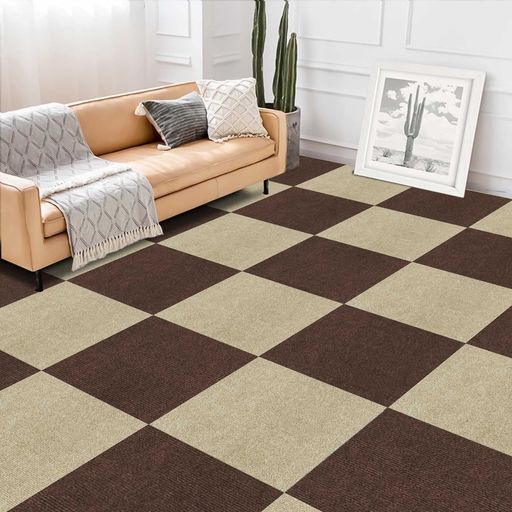 タイルカーペットジョイントマット夏用大判HUIJIEフローリングカーペット30x30(約1.5畳)30枚セットパズ..