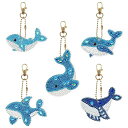 MIKANKAWA ダイヤモンドアート ペンダント キーホルダー 5個入り DIY 手工芸品 手作り ダイヤモンド塗装 かわいい 初心者でも楽しめる プレゼント...