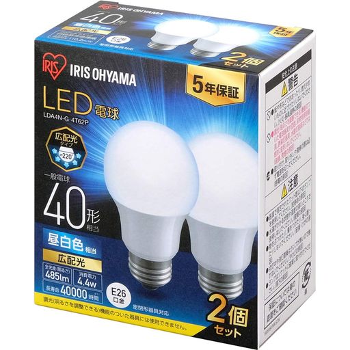 E26ۥꥹ LEDŵ 40W  ľ26MM ۸ 2ĥѥå ̩Ĵб LDA4N-G-4T62P