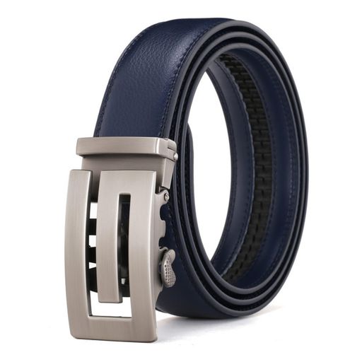 [Leonelyric]紳士ベルトオシャレ革ベルト穴なしオートロックGスタイリッシュ上品結婚式ゴルフ115cm丈夫目立つ使いやすいサイズ調整可能無段階調整(ダークブルー)
