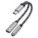 CHRISPOW タイプC イヤホン変換 アダプタ USB TYPE-C TO 3.5MM イヤホンしながら充電 15CM DACチップ PD20W急速充電 4...