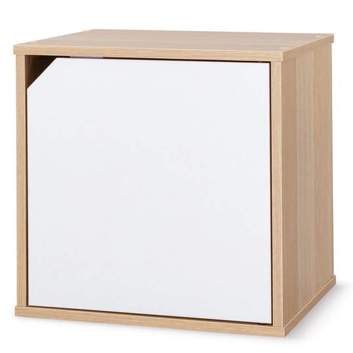 アイリスオーヤマカラーボックスキューブボックス1段扉付き隠せる収納カラーキュビックアクセントボックスACQB-35Dナチュラル/ホワイト