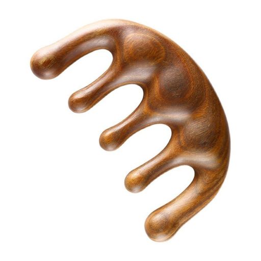 COOLLOODA ヘアコーム 半月とき櫛 頭皮マッサージ 檀木櫛 天然木製 高级 頭皮マッサージ 経絡マッサージ 人気 男女兼用