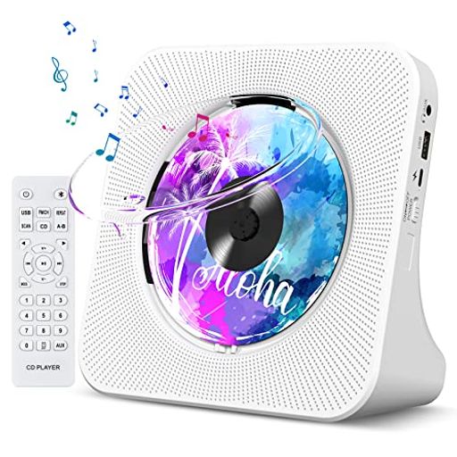 FohilCDプレーヤー卓上置き式ラジカセ多機能防塵透明カバー付きBluetooth/CD/FM/USB/AUXなどに対応ラジ..