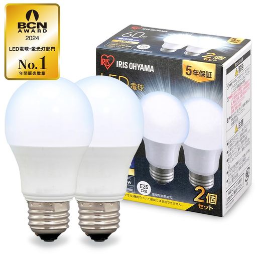 E26ۥꥹ LEDŵ 60W  ľ26MM ۸ 2ĥѥå ̩Ĵб LDA7D-G-6T62P