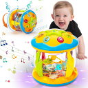 子供楽器ドラムおもちゃ人気 - 音楽学習初期の教育玩具 - 海回転ライトアップ子供のおもちゃ、音量調整可能 少年 のための音楽のおもちゃ早期知育玩具 運動技能玩...