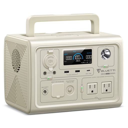 BLUETTI EB3A ポータブル電源 268WH/600W APP遠隔操作 UPS機能付き 電力リフト機能付 エコモード機能搭載 リン酸鉄リチウム 純正弦波 MPPT制御方式採用 家庭アウトドア両用バックアップバッテリー キャンプ/車中泊/防災グッズのサムネイル