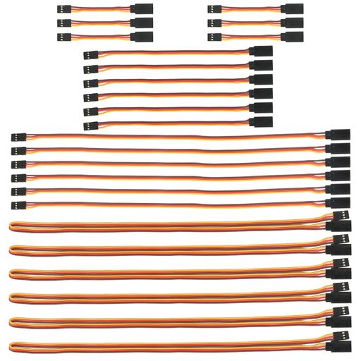 GTIWUNG24本サーボ延長ケーブル(オス-メス)サーボ延長ケーブルJRプラグサーボ延長リードワイヤケーブル延長リード線、全4サイズ