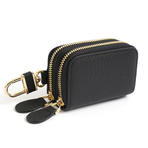 [imeetu]キーケーススマートキーケース本革カラビナ付きキーリング付き2ルームコンパクトメンズレディ..