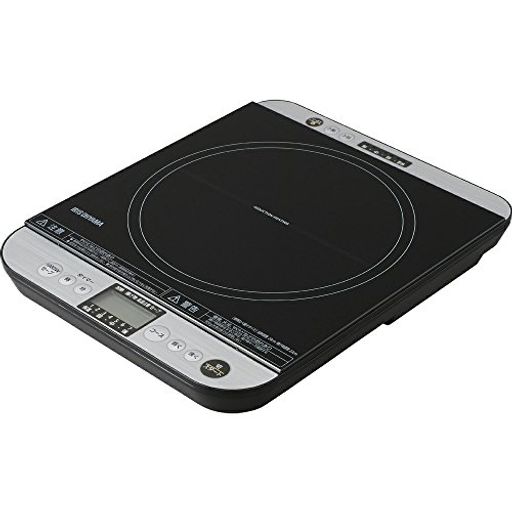 アイリスオーヤマ(IRISOHYAMA)IHコンロ1口IHクッキングヒーター液晶付き1400W両側操作パネル卓上7段階火力調整ブラックIHC-T61-B