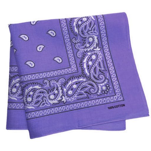 [Trifong]バンダナ紫ペイズリー三角巾おしゃれ綿100%コットン大判カシューナッツ柄ばんだなメンズレデ..