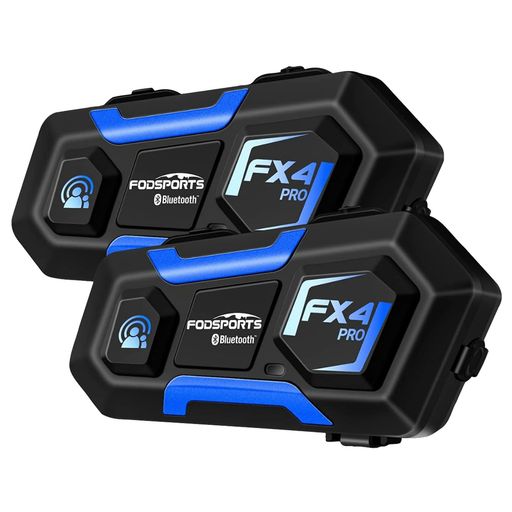 FODSPORTS バイク インカム FX4 PRO インカム 4人同時通話 バイクインカム FMラジオ聴け ユニバーサル接続 インカムバイク用BLUETOOTH5.0 IPX6防水 15時間以上使用可能 HI-FI音質 ヘルメットヘッドセット 1