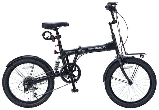 マイパラス(Mypallas)折畳セミファットバイク20インチシマノ製6段ギアリアサスペンションLEDライト・ワ..