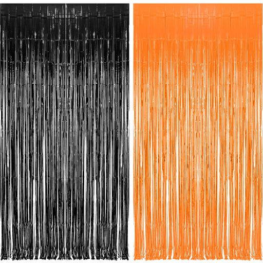 BRAVETasselCurtainBlacSHINEハロウィンパーティー飾りフリンジカーテンハロウィンタッセルカーテ1m*2.5m2枚セット