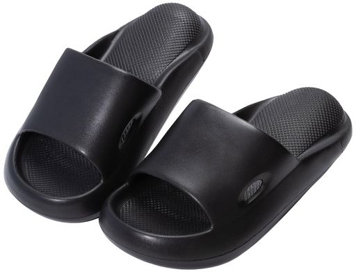 [Alvisto]理学療法士推奨スリッパ室内サンダルメンズレディースエアースリッパ疲れないルームシューズ厚底洗えるオフィス用EVA静音防滑抗菌防臭ブラック26.0-27.0cm