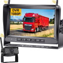 MJXD バックカメラ バックカメラモニターセット バックモニター トラック用品 バックカメラ ワイヤレス HD1080P DVR録画 12V-24V対応 DI...