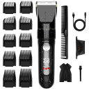 バリカン【2024新登場 USB充電式】ヘアカッター メンズ 電動ばりかん 散髪用 自動研磨 プロ仕様 0.8-26MM対応 LEDディスプレイ 2段階モード 全身防水 家庭用 業務用 子供用 セルフカット 低騒音 水洗い可 リミットコーム 散髪ケープ(2)
