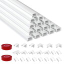 配線カバー モール 配線隠しカバー コードプロテクター ケーブルカバー モール 電線ケーブルカバー ケー インストールが簡単 (ホワイト15本セット 40* 1...