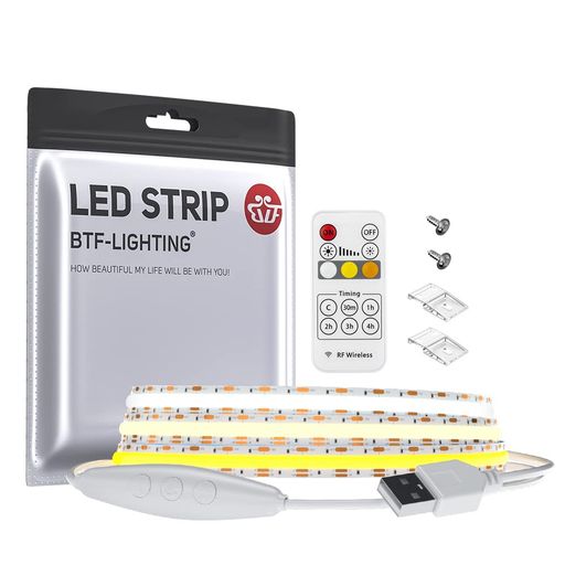 BTF-LIGHTING FCOB COB CCT LEDơץ饤 USB饤 ե쥭֥ ̩ LEDơץ饤 2M 640...