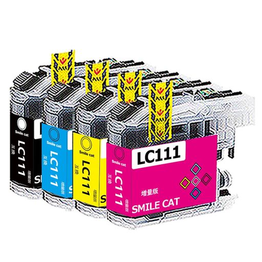 【SMILECAT】ブラザー用LC111(B111)互換インクLC111-4PK(BK/C/M/Y)インクカートリッジ4本セット大容量ICチップ付き残量表示機能付き