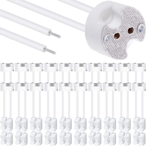 製品用途:切れた配線の交換や古いハロゲン電球をLEDに交換する場合に最適です。電圧12V-24VAC/DC。電流:2A(通常のハロゲンMR16は約0.5Aを使用)。 互換性のある電球:このバイピンソケットは、G4、GU5.3、G6.35、GY6.35、GX5.3、GZ4ベースの電球用に設計されています。LED、CFL、ハロゲン電球と互換性があります。 セラミックの特徴:セラミックソケットはプラスチックソケットよりも耐熱性があります。耐熱温度は200°Cと高いです。耐食性、耐燃焼性。 高品質ワイヤーハーネス:ピグテールワイヤーハーネスの長さは8.8cm/3.46インチ、ワイヤー直径は0.75インチです。優れた曲げ性能、耐溶融性、優れた導電性を備えています。 幅広い用途:シャンデリア、キャビエントライト、風景ライト、テーブルランプに最適です。寝室、リビングルーム、キッチン、スタジオなどの照明に最適です。結婚式、パーティー、庭のバーベキューなどの装飾に最適です。 技術的特徴:端が剥がされているため、ワイヤ端子の使用または新しい端子のはんだ付けが簡単になります。