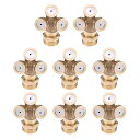 Hicello8個噴水ノズルヘッド1/2”真ちゅう製多方向散水用霧吹き用具ミストノズルスプリンクラーヘッドガーデニング芝生庭園温室園芸用水スプレー灌漑システム適合