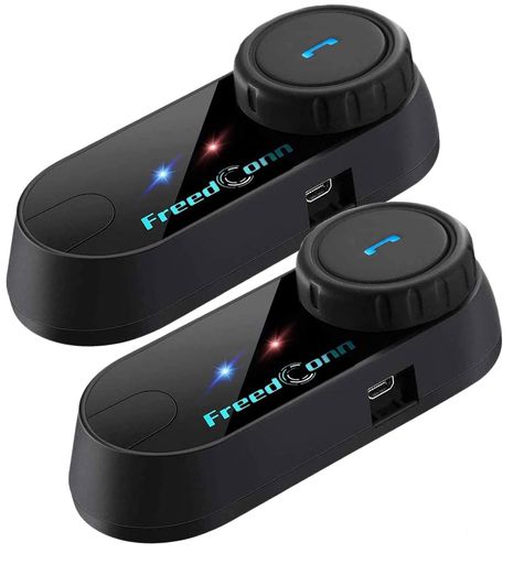 FREEDCONN インカム バイク インカム フリードコム インカム 2*TCOM-VB 3RIDERS 2人同時通话 FMラジオ バイク用インカム インターコム 音楽共有 スマホ音楽再生 SIRI対応 IP65防水バイク用無線機いんかむ
